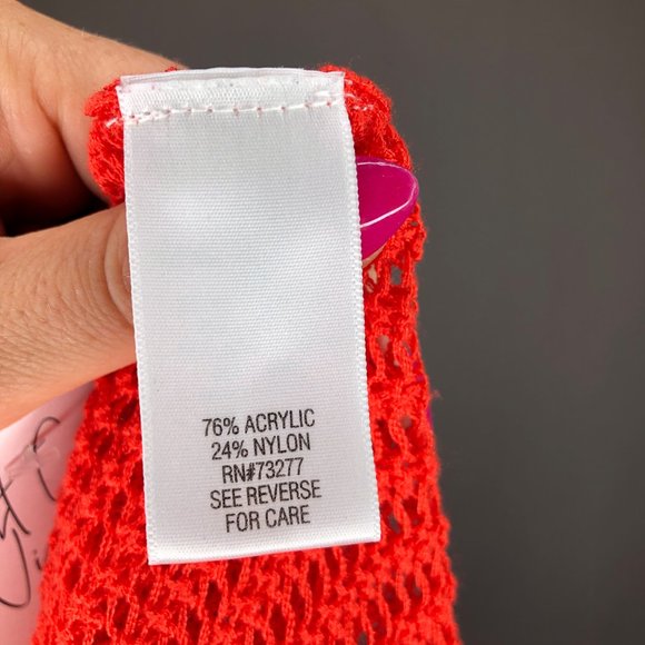 Coral Orange-y Red Mesh Tank Top Cover Up | Apt9 - Picture 12 of 13